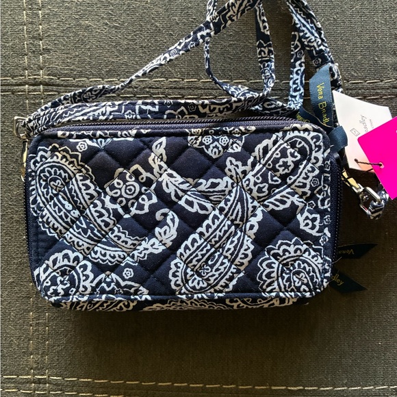 Vera Bradley Navy and White Paisley Crossbody Bag - Picture 3 of 6